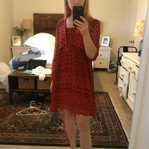 Anthropologie Maeve sheer chiffon patterned dress